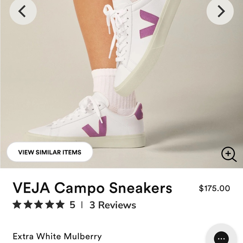 Veja White and Purple Sneakers